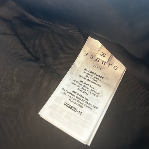 Sandro Cotton Ecru Zip Up Blazer Jacket - Picture 5 of 7